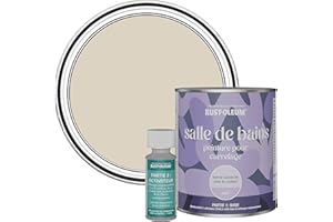 Rust-Oleum Peinture Beige Résistante à l'eau pour Carrelage de Salle de Bain, Finition Mate - Jute 750ml