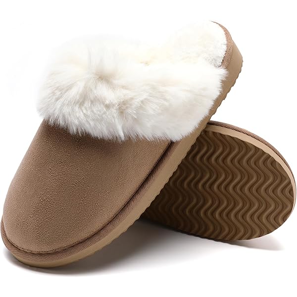 Wesondesign Pantoffels voor dames en heren, winter, warme slippers, antislip pantoffels, pluche pantoffels, knusse waterdichte gevoerde huis pantoffels, outdoor EVA-slippers, zwart, 44/45 EU