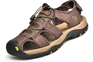 ZYLDK Sandali Sportivi Scarpe Estivi da Spiaggia per Uomo all'aperto Trekking Traspirante da Pescatore in Pelle Sandalo Acqua
