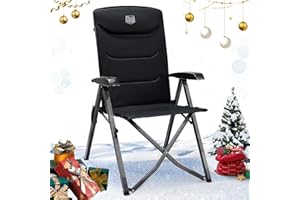 TIMBER RIDGE Chaise Pliante Camping Portable 150kg Fauteuil Jardin Exterieur Dossier Haut 4 Positions Réglables Fauteuil Realx Inclinable pour Terrasse Balcon Jardin Camping Pique-Nique