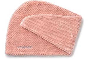 ‎WASCHIES waschies Mikrofaser Haarhandtuch/Haarturban mit praktischem Fixierknopf – 2er Set Pink/Rosa – für schnelle Haartrocknung – sanft, leicht & saugfähig – geeignet für alle Haartypen