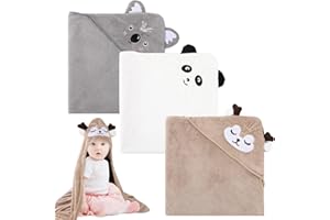 Halinuia 3PCS Serviette de Bain Capuche Bébé,Serviette Bebe,Serviette Bebe Naissance,Drap Serviette de Bain pour Bébé Nouveau-né,Cape de Bain pour Piscine 80 x 80cm Cape De Bain 0-5 Ans