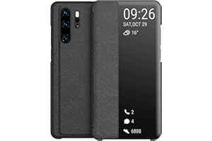 KANSI Compatible with Huawei Mate 9 Pro Case, Smart View Flip Case + Screen Protector - Navy