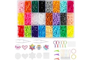 Perles à Repasser, Victse 4000 Perles 5mm 24 couleurs Fusible Perles Jouets, Kit de Perle a Repasser Bricolage Loisirs Créatif pour Enfants Garçon Filles
