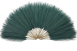 Serwalin 60pcs Pampas Grass,45cm Faux Pampas Grass Decor,Fluffy Artificial Pampas Grass for Boho Decor, Living Room,Vase Filling,Wedding Table Vase Decoration(Green)
