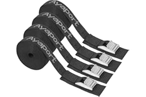 Ayaport Stainless Steel Buckle Tie-Down Straps 1000lbs Tear Resistance Heavy Duty Car Roof Strap for Kayak, SUP, Surfboard, Cargo, Motorcycle,