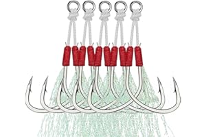 THKFISH Assist Jig Hooks Ami da Pesca di Ricambio per Esche da Jigging Verticali a Passo Lento 5 Pezzi #1/0#2/0#3/0#4/0