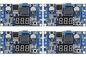 FRIENDA 4 Stücke Einstellbarer LM2596S DC-DC Abwärtswandler Abwärt Spannungsregler Leistungsmodul 36V 24V 12V bis 5V 2A Spannung Stabilisator mit Digitaler Voltmeter Anzeige