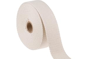 Shelver Heavy Duty Cotton Webbing Strap, 1 or 1.5 Inches and Colours, 5m (Ecru, 38mm)