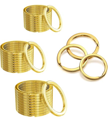 Lot De 5 Anneaux Porte-clés En Métal Bronze - 25 Mm, Pour Création Bijoux Et Accessoires - 8