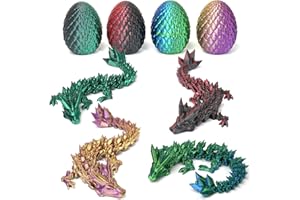 DUOCIYUAN 4er Set 3D Gedrucktes Drachenei, Überraschungs Drachenei mit Drache Geheimnisvolle Drachen Spielzeug für Erwachsene Kinder 3D Drache im Ei für Easter Weihnachtstag Schreibtisch Dekoration(C)