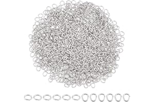 DICOSMETIC 1000pcs 2.5mm Anillos de Salto de Acero Inoxidable Anillos de Salto Ovalados Anillos de Salto Abiertos Anillos de Conector de Cadena para Pulsera Pendiente Fabricación de Joyas, 1x2mm
