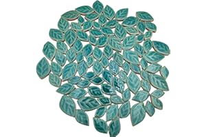 BTMIEY Carreaux de mosaïque en céramique de 3 tailles aléatoires, 500 g, pour loisirs créatifs, pots de fleurs, vases, tasses, décoration de jardin (vert craquelé glacé)