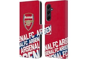 Head Case Designs Officially Licensed Arsenal FC Impact Crest and Gunners Logo Leather Wallet Case Compatible With Samsung Galaxy A35 5G
