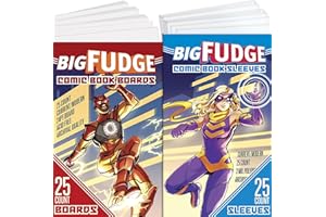 Big Fudge Archival Comic Book Bags and Boards Pack of 25 Comic Bags and 25 Boards for Current Comic Books or 6.87x10.5 Magazine - Acid Free and Crystal Clear Comic Book Storage for Comics