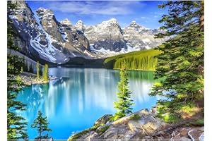 DAERLE DIY Kit pittura diamante Montagna, 5D Diamond Painting Kit Completo Lago per Adulti Strass Ricamo Punto Croce Arte e Artigianato Fai da Te, Decorazione per Casa e delle Pareti 40x30cm, Paesaggio