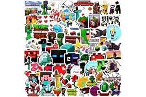 YAGU 100 Stück Minecraft Sticker Pack Auto Aufkleber Minecraft Sticker Bomb Mix Aufkleber für Laptop Skateboard Gitarre Gepäck Wasserflasche Telefon