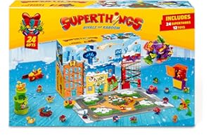 ‎SUPERTHINGS RIVALS OF KABOOM SUPERTHINGS S Kalendarz Adwentowy bożonarodzeniowy z 24 specjalnymi prezentami i niespodziankami, w tym minifigurki Superthings, Hideouts, Jets, egzoskeletons i pojazdy specjalne