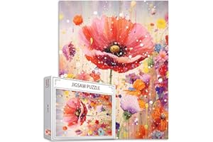 Tucocoo Puzzle Coquelicot Rouge 1000 Pièces Activité Familiale Décoration Murale Cadeau