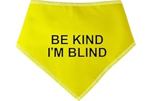 Spoilt Rotten Pets S2 BE KIND I'M BLIND Yellow Warning Alert Dog Bandana For Dogs With Impaired Site, Glaucoma & Cataracts (Small Dogs Shih-tzu Terriers & Cockerpoo)