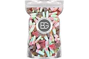 BARGAIN GATEWAY BG Quality Pick & Mix Sweets - Fizzy Cola, Cherry, Tutti Frutti Bottles Mix Sweeties 800g Pouch