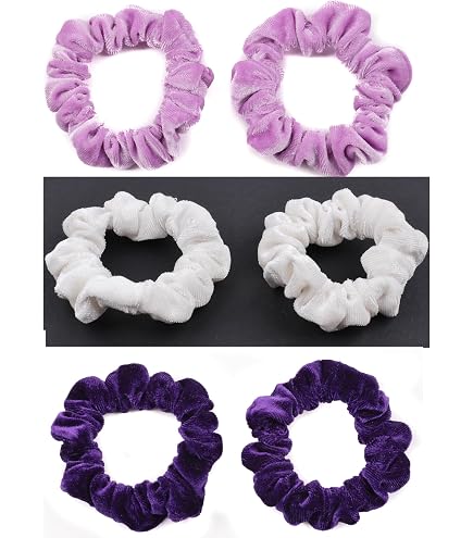 Topkids Accessories Velvet Hair Scrunchies - Pack Of 2 Soft Skinny Scrunchies For Women & Girls