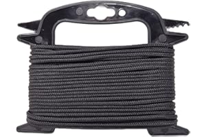 ESW LEISURE Guyline Rope For Tents Awning Camping Strong Lightweight Paracord Guy Ropes Guy Lines Fishing Outdoor Umbrella Bivvy Caravan Gazebo Tarp Windbreak Cord Line (Black, 15 Metres)