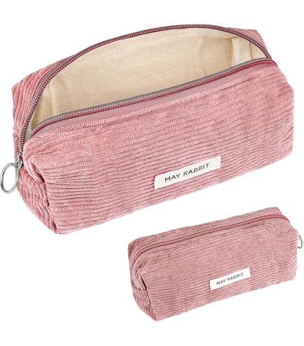 2er-Set Federmäppchen Aus Cord – Stylisch, Praktisch & Vielseitig (20x5x7 Cm) In Schwarz & Braun