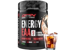 ‎GEN GERMAN ELITE NUTRITION EAA Energy Mix - 500 g - Amino Matrix + Focus Matrix - Zuckerfreie Alternative zu Energy Drinks - Mit Koffein, Taurin, Guarana, N-Acetyl-L-Tyrosin - Pre Workout Booster - Vegan (Cola)