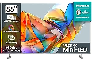 HISENSE 55U6K Téléviseur ULED Mini LED 55 Pouces UHD 4K Smart TV