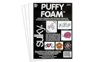 Sulky Of America 3mm Puffy Foam, 6" by 9", White