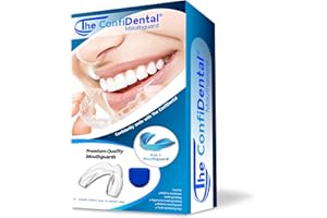 The ConfiDental - Pack of 3 Moldable Mouth Guard for Teeth Grinding Clenching Bruxism, Sport Athletic, Whitening Tray, Including 2 Regular and 1 Heavy Duty Guard (2 (LLL) Regular 1 (II) Heavy Duty)