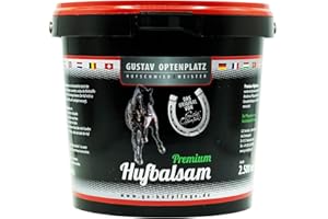 Gustav Optenplatz Premium Hufbalsam für Pferde, GO! Pferdepflege für gesundes Hufwachstum, Huffett für die tägliche Hufpflege, Hufsalbe & Huffestiger gegen trockene rissige Hufe, Anti-Doping (2500ml)