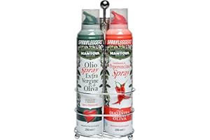 TRIS SPRAYLEGGERO - Olio Extra Vergine di Oliva Spray 250 ml - Peperoncino Spray 250ml - Macinino Sale & Pepe – 100% Naturale,100% Leggero,100% Facile - Con lo spray risparmi fino al 90% di prodotto