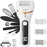 Lifelong PediGlide+ 14-in-1 Callus Remover | 14-in-1 Pedicure Kit | Electric Foot Scrubber | 3 Changeable Roller Heads | 3 Sp