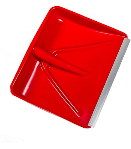 Pala Da Neve Falci In Plastica Rossa - Con Manico In Legno