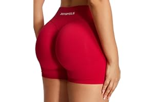 JOYSPELS Women's Seamless Gym Shorts - High Waist Scrunch Bums Ruched Booty Shorts for Activewear, Running, Yoga, Sports, Workout