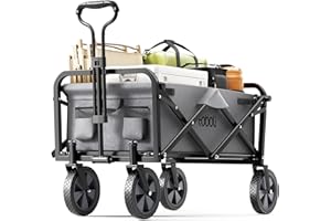 ‎TOBOLI Toboli Składany wózek transportowy szary do 100 kg obciążenia, kompaktowa przyczepka kempingowa, solidny wózek terenowy, turystyczny, ogrodowy