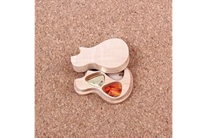 Alnicov 3 pièces/ensemble boîte de sélection de guitare en bois à la main et palettes de médiators pour cadeaux d'amateurs de musique guitariste
