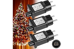 MOOKLIN ROAM 3 pièce Transformateur 31V 6W LED d'Alimentation, Adaptateur Pilote Basse Tension Clignoteur IP44 avec 8 Modes, Minuterie et fonction Mémoire pour Guirlande, Lumières, Décorations de Noël (3 PACK)