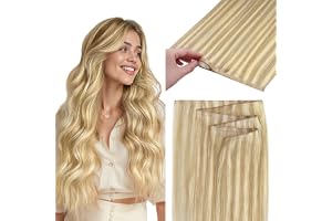 GOO GOO Genius Tape i hårförlängning äkta hår, ljusblond balayage, 40 cm