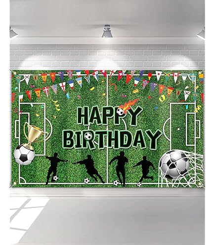 Bannière à Personnaliser - Terrain De Foot Pour L'anniversaire De Votre