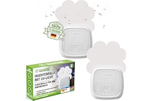 ISOTRONIC Mückenschutz Mückenstecker Gelsenstecker | Anti Mücken Insektenfalle Plug-In | gegen Stechmücken Motten Fliegen Fruchtfliegen | mit Nachtlicht | UV - Licht für Heim und Büro | 2 Stück