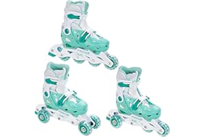 RAVEN 3in1 Inline Skates Pattini in linea Triskates Pattini a rotelle per bambini, ragazze e ragazzi regolabili