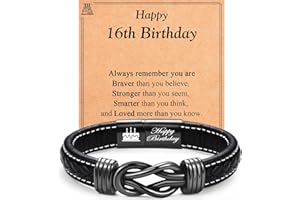 EYQV 30th 40th 50th 60th 70th Birthday Gifts for Men, Leather Bracelet Birthday Gifts for Dad Son Grandad Grandson Uncle Brother, Unique Mens Gifts for Birthday