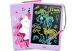 TECJOE LCD-Schreibtablett für Mädchen, Einhorn 11-Zoll-Zeichentabletts für Mädchen, Mädchenspielzeug-Doodle-Brett, Kinderreisespiele, Lernspielzeug, Weihnachtsgeburtstagsgeschenke (Lila)
