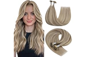 YoungSee Highlight U Tips Human Hair Extensions Highlight Medium Brown to Platinum Blonde U Tip Hair Extensions Blonde Fusion Hair Extensions Human Hair 18In Highlight U Tips Hair Extensions 1G/S 50G