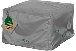 Mehr Garten Abdeckung Loungehocker, 85x85x45 cm, grau, Oxford 600D Gewebe, Schutzhülle für Gartenmöbel, wasserdicht, UV-beständig und wetterfest