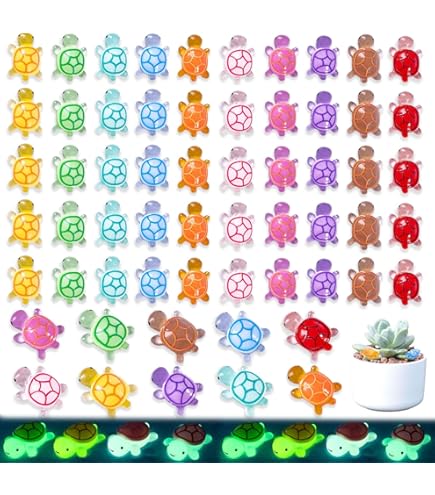 120 Stück Mini Schildkröten - Leuchtende Harz-Figuren Für Deko & DIY