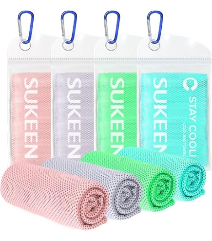 Amzpas Serviette Rafraîchissante Airflip – Lot De 2 En Microfibre – Refroidissement Instantané Jusqu’à 3h – Idéale Pour Sport, Fitness, Yoga, Camping, Voyage – Légère, Respirante Et Réutilisable